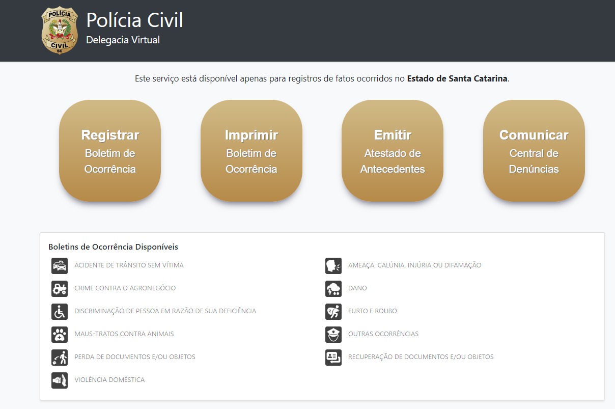 Certidão de Antecedentes Policiais -  - Portal de