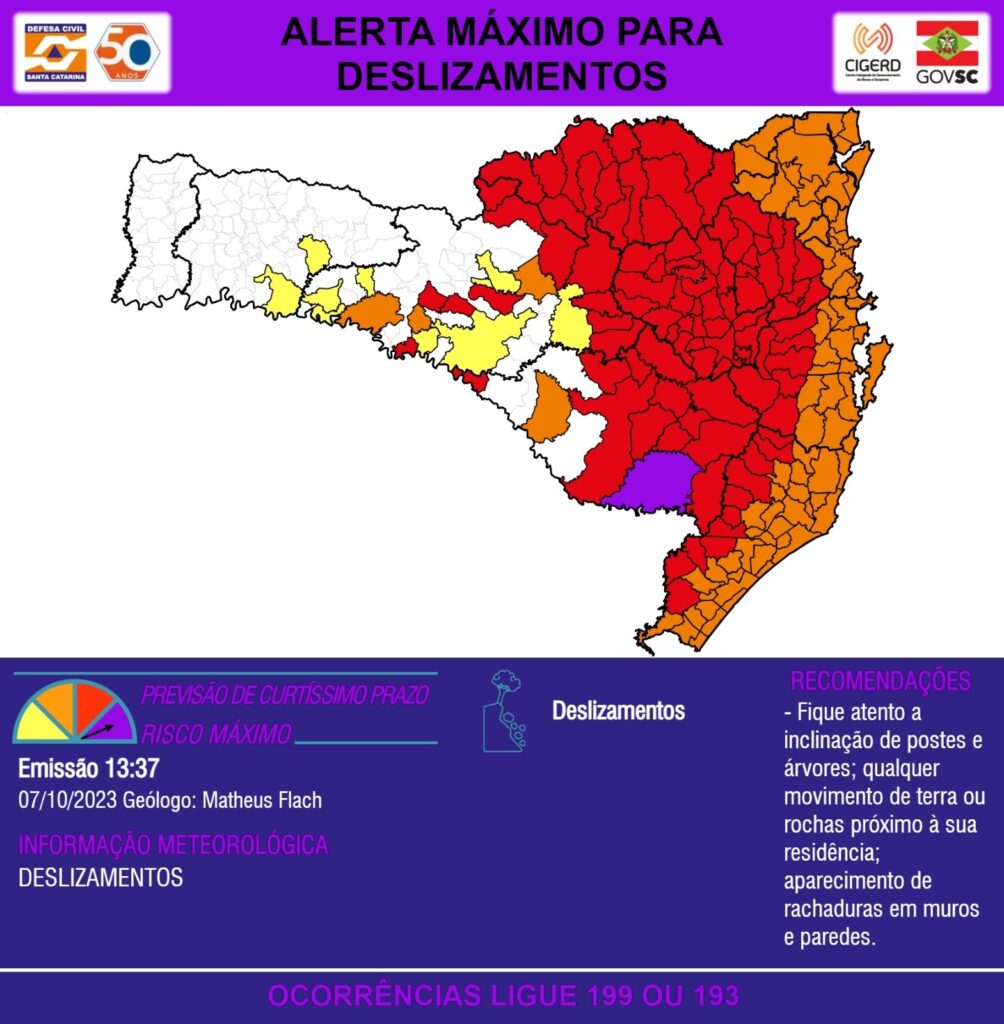 Chuvas Em Sc Estado Tem 93 Cidades Com Ocorrências E 46 Municípios Em Situação De Emergência 