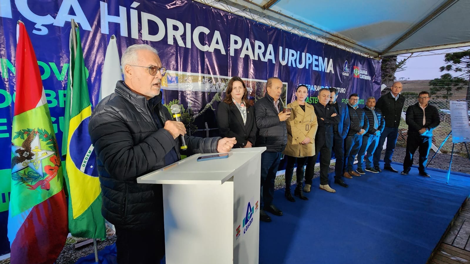 Governo do Estado inaugura novo reservatório da Casan de 200 mil litros em Urupema