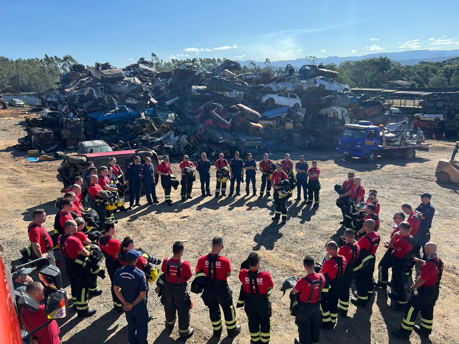 Bombeiros Militares realizam treinamento de Resgate Veicular em Criciúma