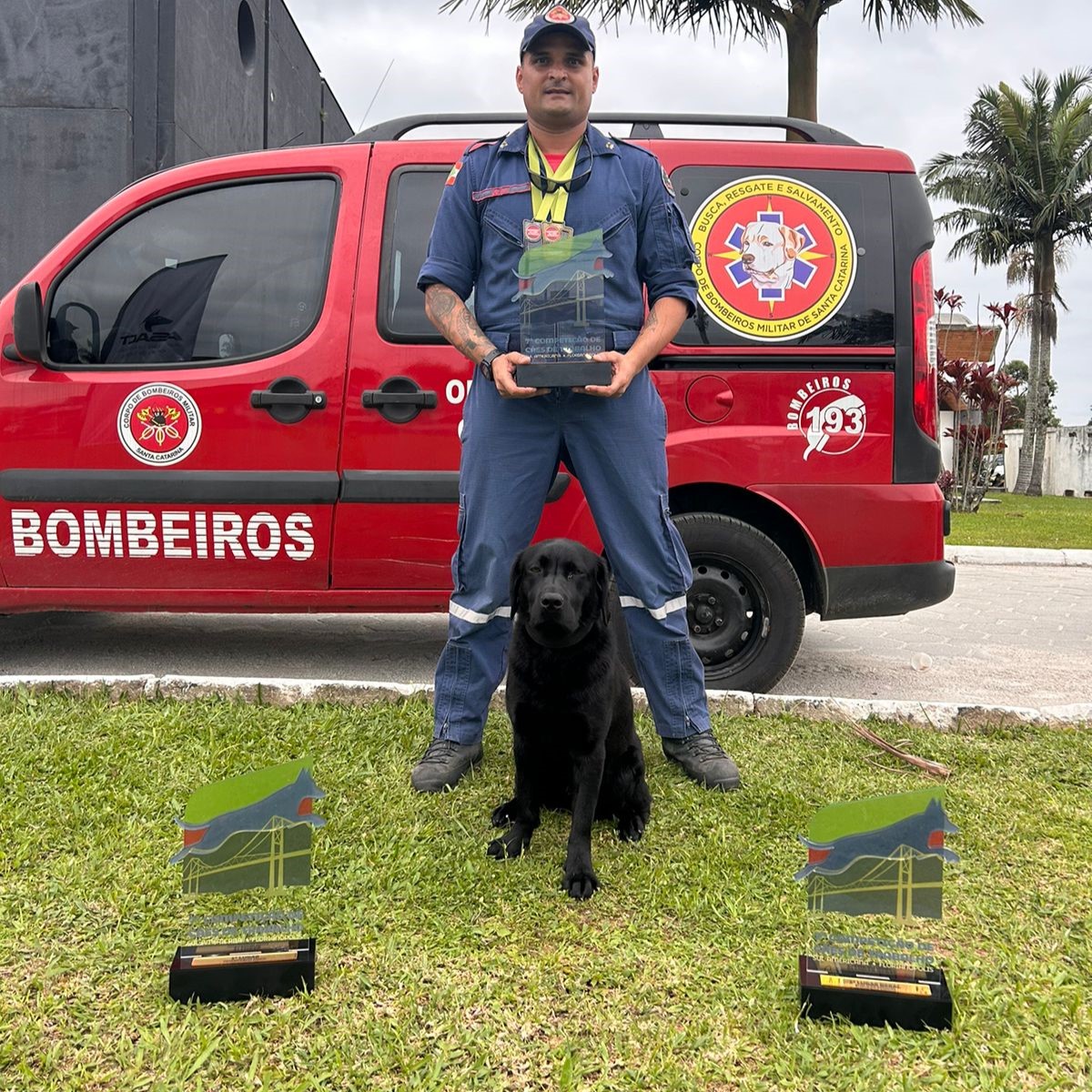 Corpo de Bombeiros Militar de Santa Catarina é destaque em competição internacional de cães de trabalho