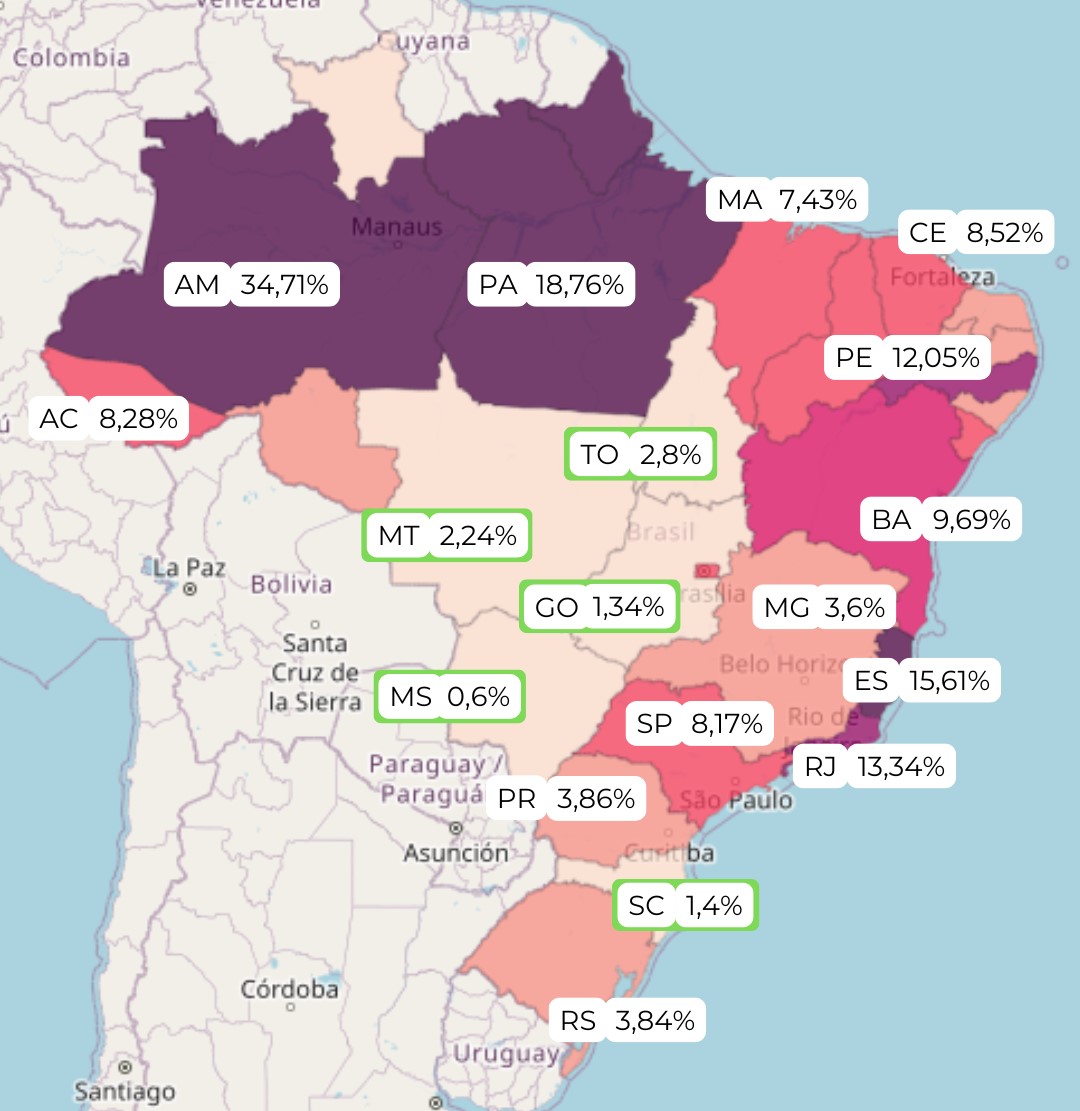 Santa Catarina está entre os três estados do país com o menor percentual de moradores em favelas