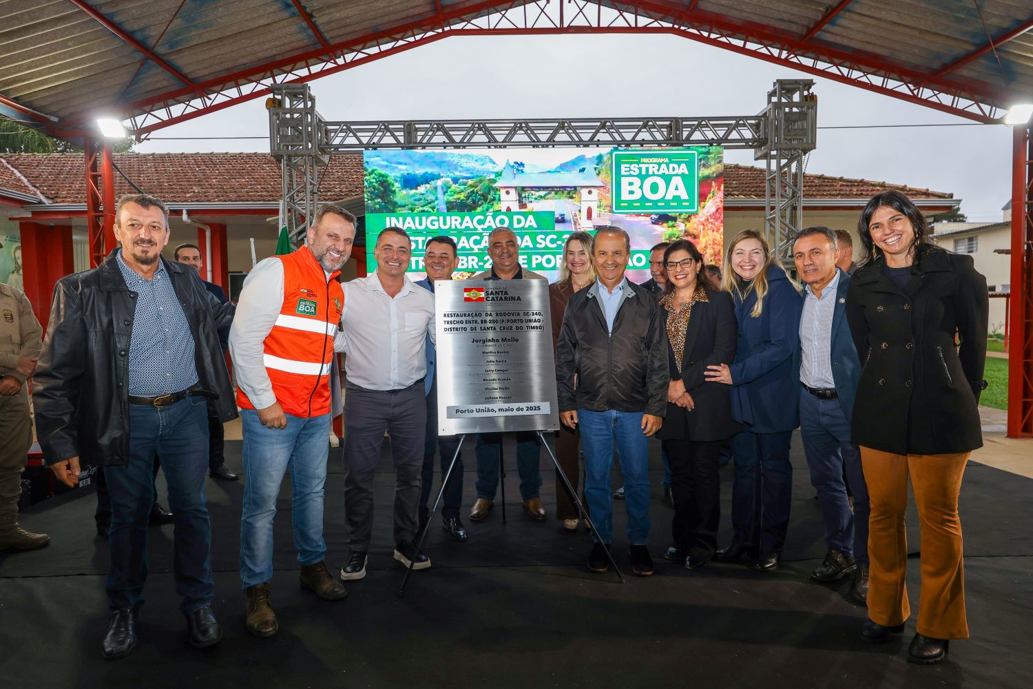 Estrada Boa: Jorginho Mello inaugura restauração da SC-340 em Porto União